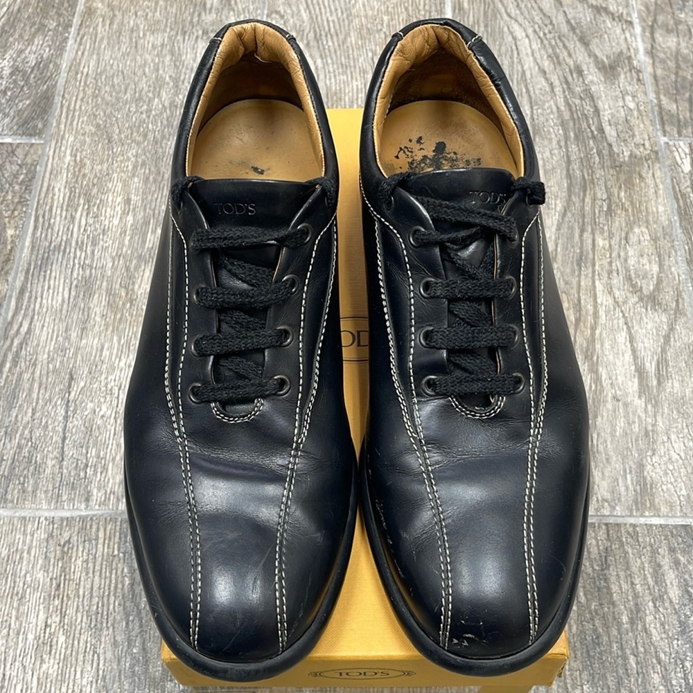 TOD'S Men's Black Leather Dress Shoes Size 9.5